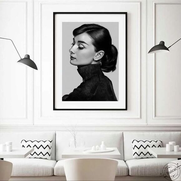🔥 HTF RARE | Set 3 Audrey Hepburn B&W Print Collection| living room wall art - Picture 8 of 8